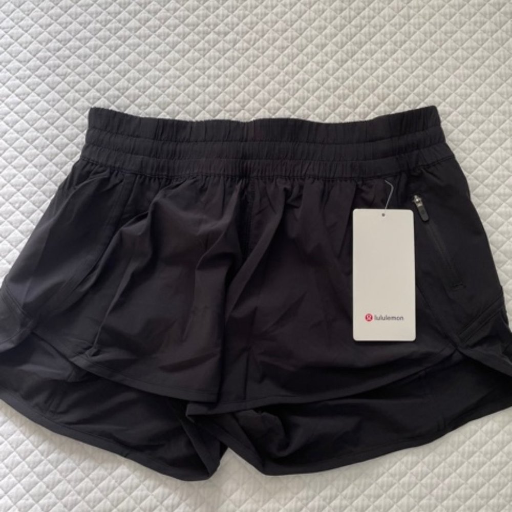 Lululemon Black Tracker Shorts (Size 10) NWT